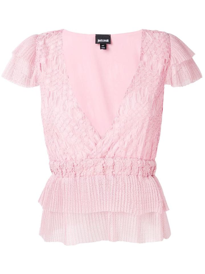 Just Cavalli Embroidered Layered Top - Pink