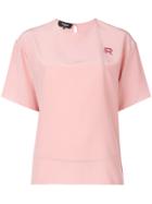 Rochas Embroidered Initial Blouse - Pink & Purple