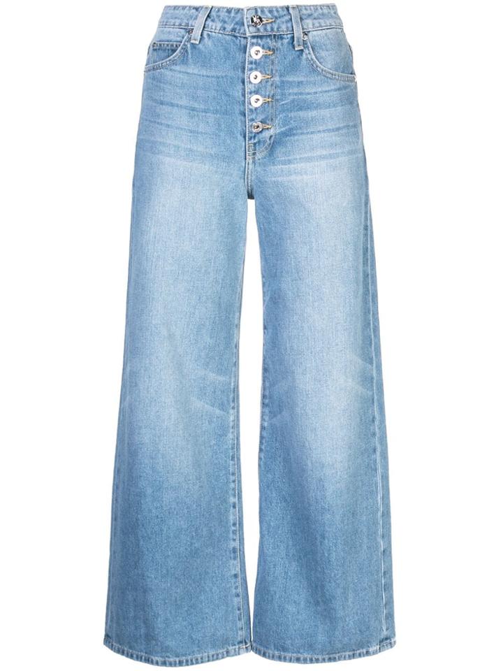 Eve Denim Cropped Wide Leg Jeans - Black
