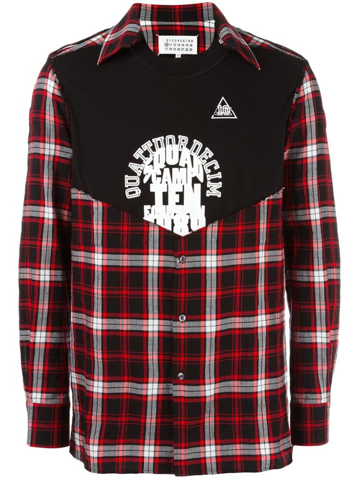 Maison Margiela T-shirt Panel Checked Shirt - Multicolour