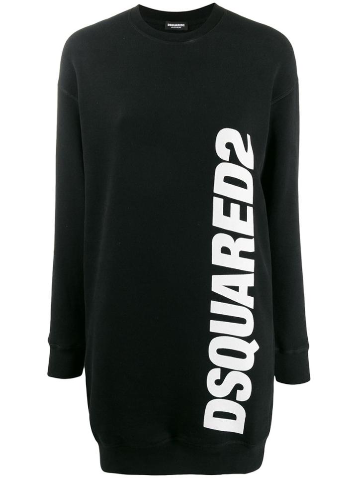 Dsquared2 Logo Print Sweater Dress - Black