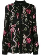 Just Cavalli Floral Embroidered Shirt - Black