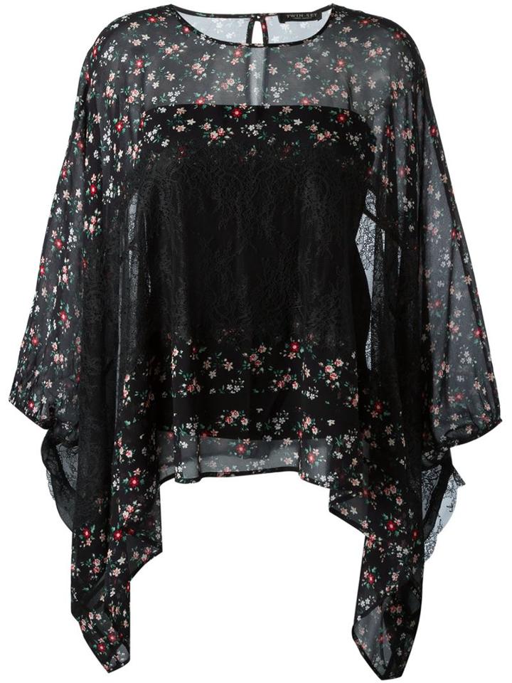 Twin-set Floral Print Draped Blouse