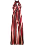 Aniye By Striped Halterneck Jumpsuit - Red