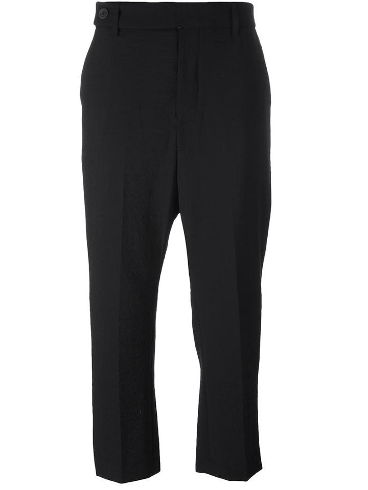Rick Owens Cropped Trousers, Women's, Size: 44, Black, Polyester/spandex/elastane/wool
