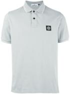 Stone Island Piqué Polo Shirt, Men's, Size: Large, Grey, Cotton/spandex/elastane