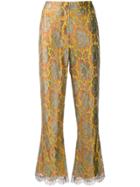 Etro Cropped Flare Trousers - Yellow