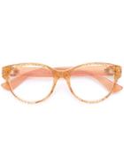 Gucci Eyewear Transparent Glitter Curved Glasses - Yellow & Orange