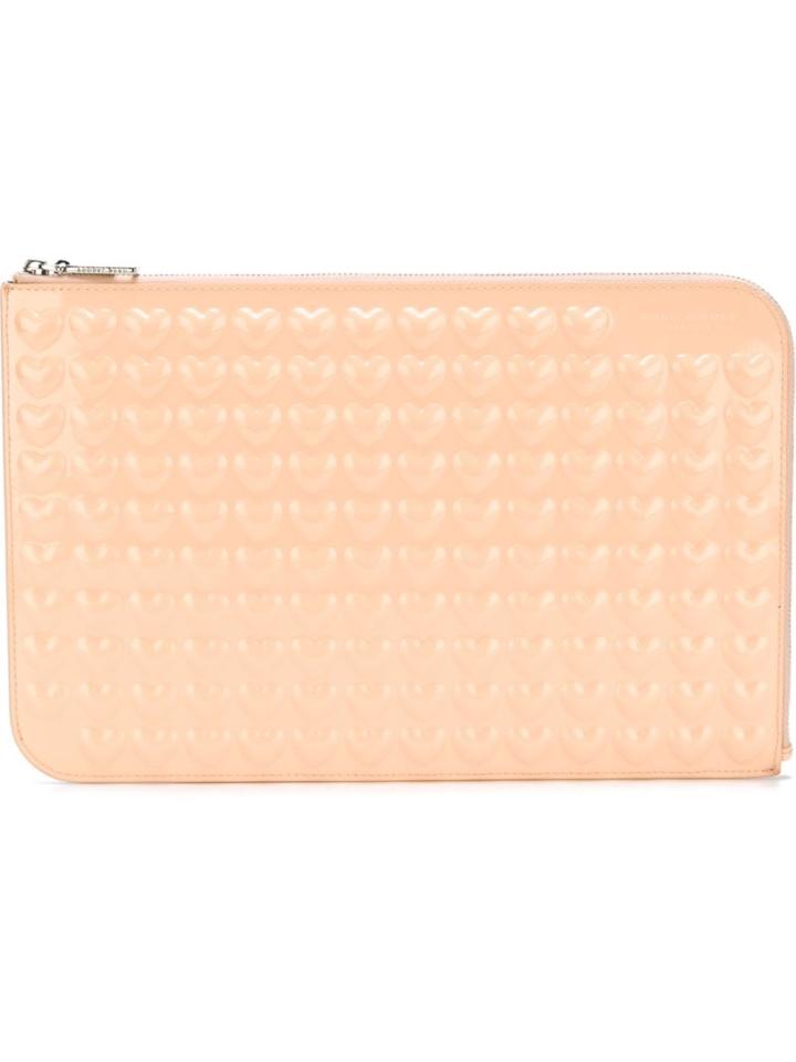 Marc By Marc Jacobs - Medium Embossed Solid Heart Pouch - Women - Leather - One Size, Nude/neutrals, Leather