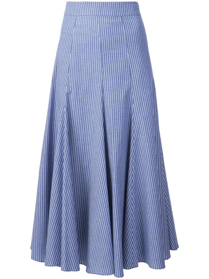 Tome 'skinny Stripe Godet' Skirt, Women's, Size: 6, Blue, Cotton