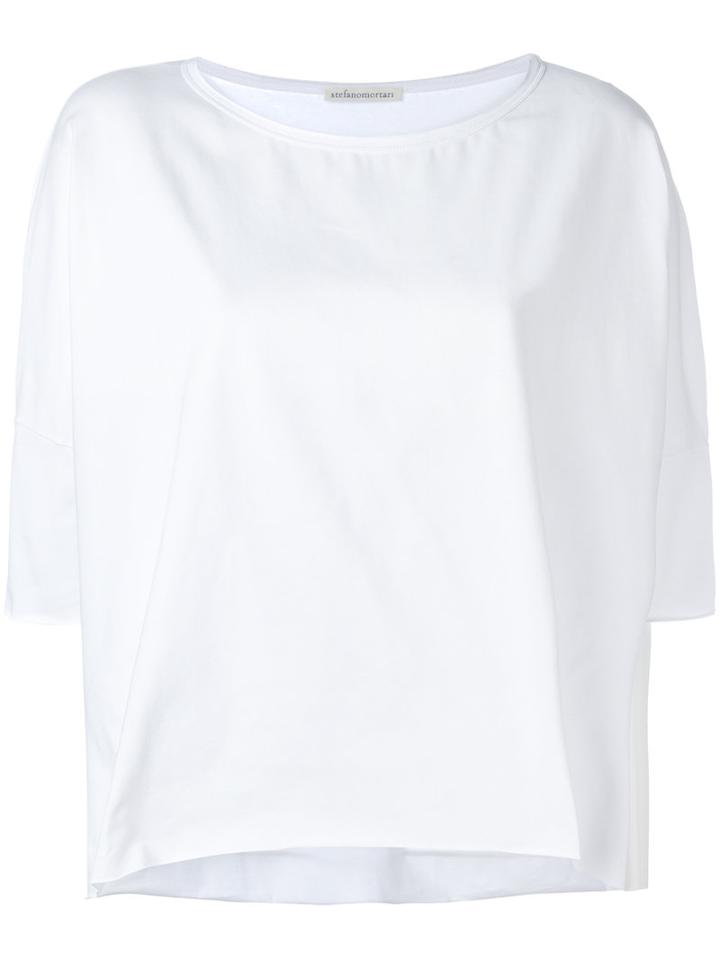Stefano Mortari Relaxed Fit Top, Women's, Size: 42, White, Cotton/spandex/elastane