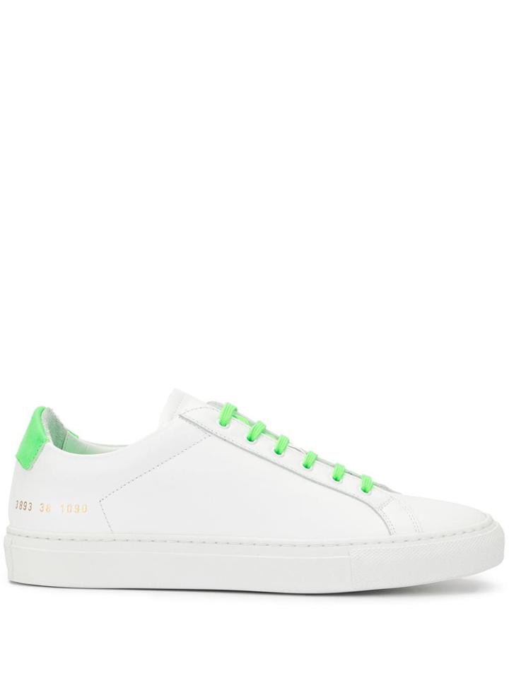 Common Projects White And Green Sneakers