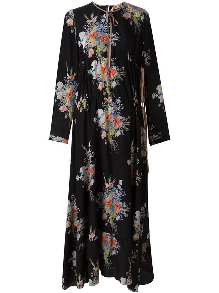 No21 Floral Print Maxi Dress