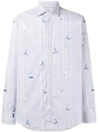 Etro Printed Boats Shirt, Men's, Size: 42, Blue, Cotton
