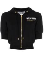 Moschino Fitted Cropped Hoodie - Black