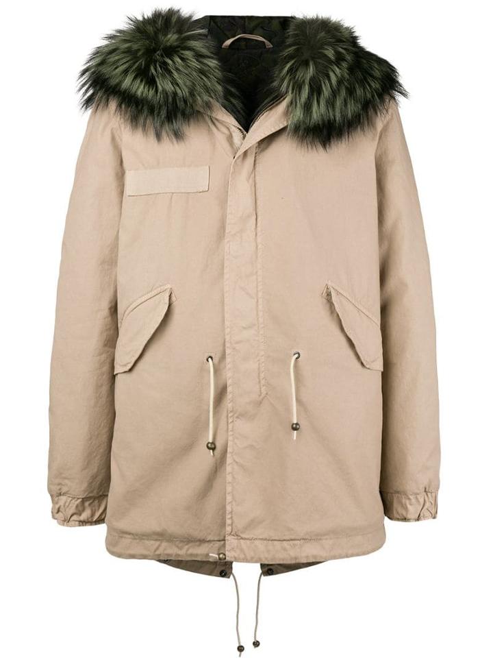 Mr & Mrs Italy Fur-trim Parka Coat - Neutrals