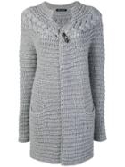 Iris Von Arnim Chunky Knit Longline Cardigan - Grey