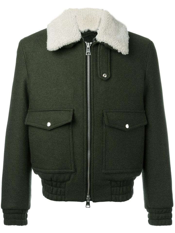 Ami Alexandre Mattiussi - Zipped Jacket - Men - Virgin Wool/polyimide - S, Green, Virgin Wool/polyimide