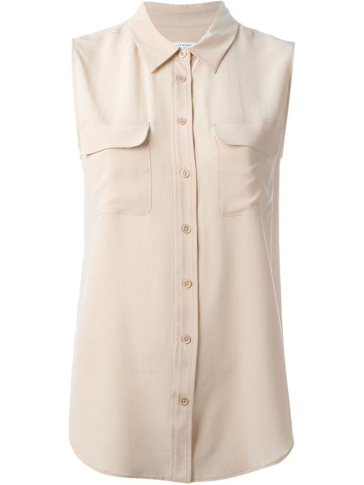 Equipment Military Blouse, Women's, Size: Medium, Nude/neutrals, Silk