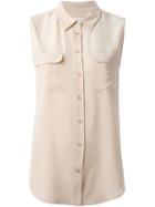 Equipment Military Blouse, Women's, Size: Medium, Nude/neutrals, Silk