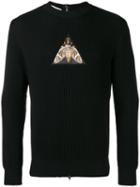 Givenchy Patch Zipped Back Sweatshirt, Men's, Size: Large, Black, Cotton/polyester