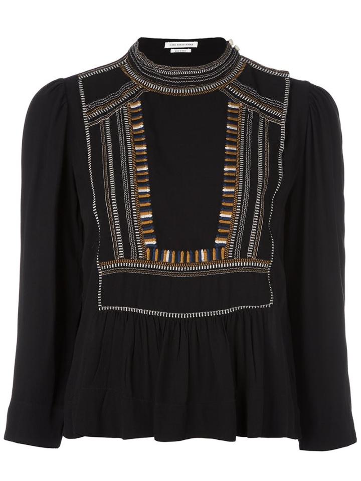 Isabel Marant Étoile 'cerza' Blouse, Women's, Size: 40, Black, Viscose/polyester