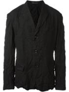Yohji Yamamoto Creased Blazer, Men's, Size: 5, Black, Polyester/rayon