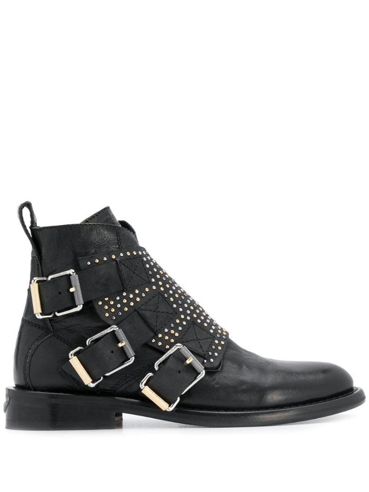 Zadig & Voltaire Laureen Studded Ankle Boots - Black