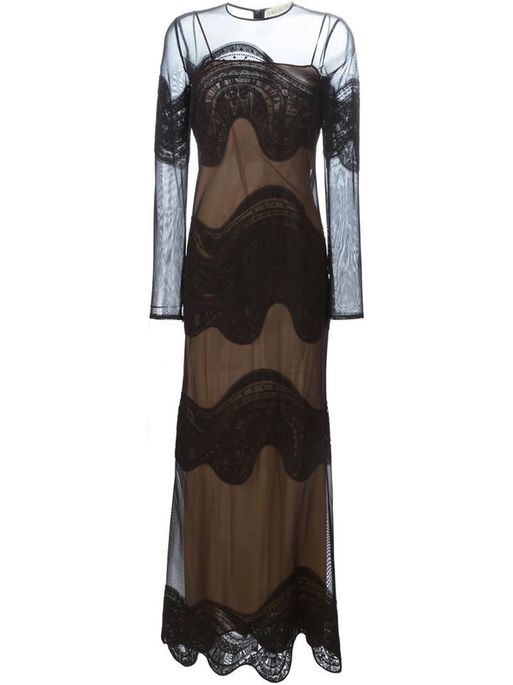 Emilio Pucci Sheer Embroidered Evening Dress