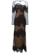 Emilio Pucci Sheer Embroidered Evening Dress