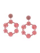 Oscar De La Renta Flower Hoop Earrings - Pink