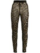 Saint Laurent Embroidered Star Leggings - Black