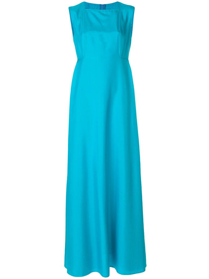 Talbot Runhof Flared Sleeveless Gown - Blue