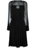 Zeus+dione Pleated Sheer Sleeves Dress, Women's, Size: 38, Black, Silk