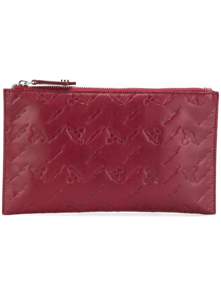 Vivienne Westwood Embossed Logo Clutch - Red