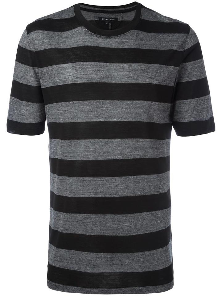 Helmut Lang Striped T-shirt, Men's, Size: Small, Black, Viscose