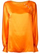 N Duo Embellished Blouse, Women's, Size: 36, Yellow/orange, Silk