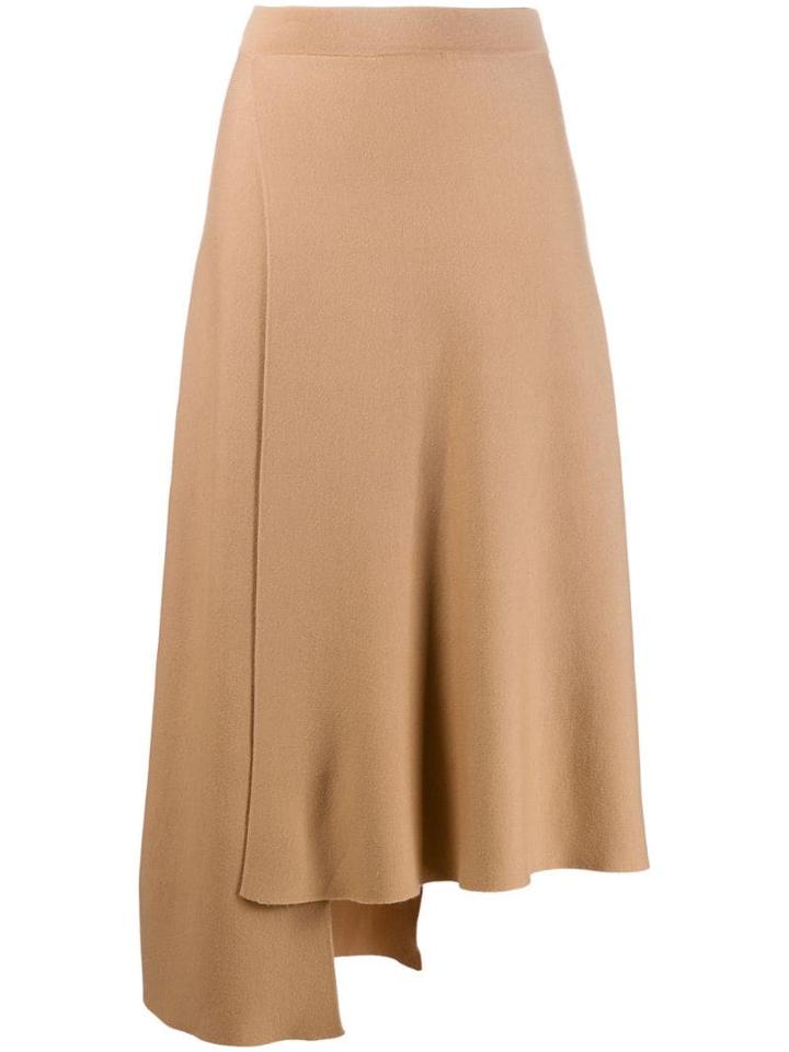 Mrz Wrap-style Wool Skirt - Neutrals