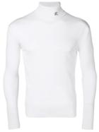 Raf Simons Embroidered Logo Roll Neck Sweater - White