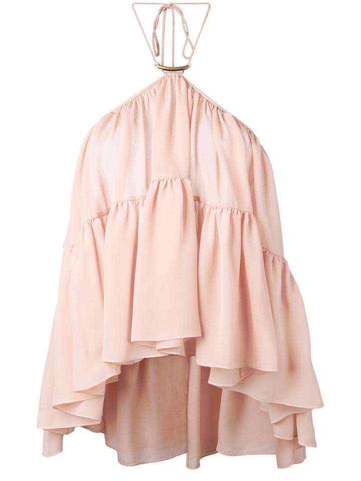 Plein Sud - Halterneck Top - Women - Silk - 36, Pink/purple, Silk