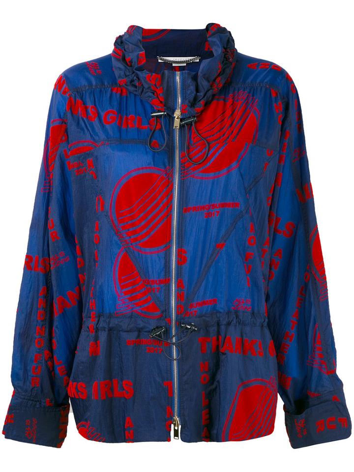 Stella Mccartney - Thanks Girls Printed Jacket - Women - Polyamide - 40, Blue, Polyamide