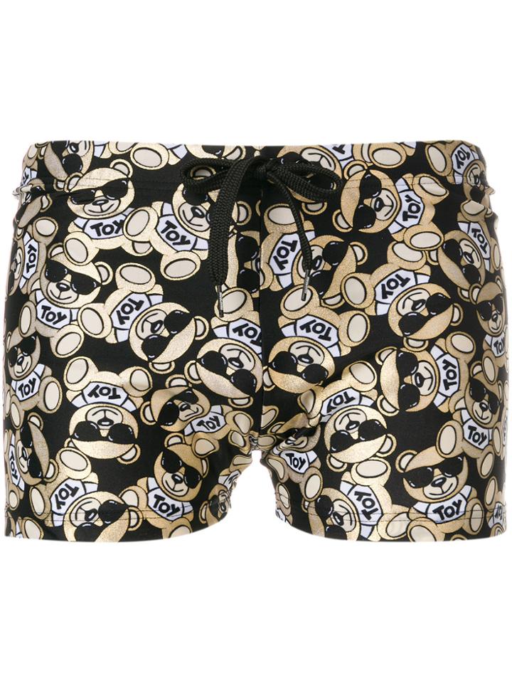 Moschino Teddy Bear Print Swimming Shorts - Black