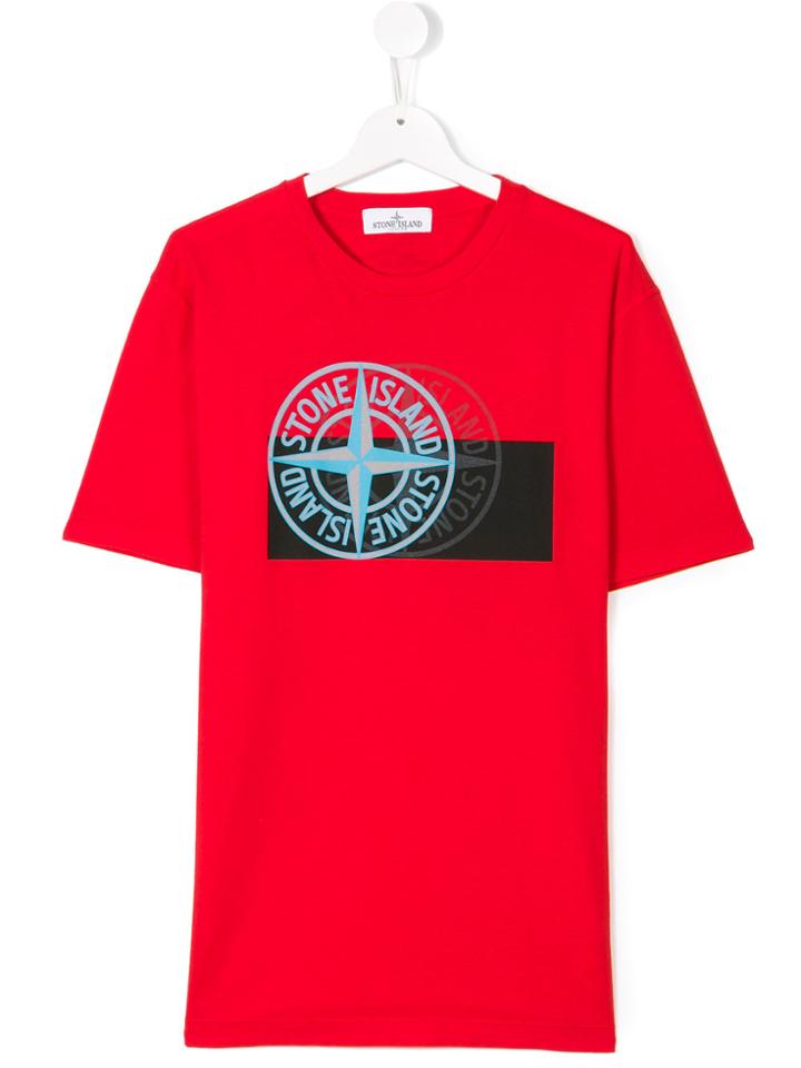 Stone Island Junior Layered Logo Print T-shirt