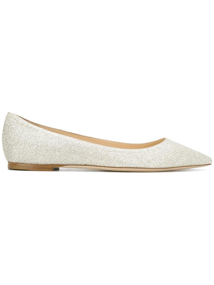 Jimmy Choo Romy Glitter Ballerina Flats - Metallic