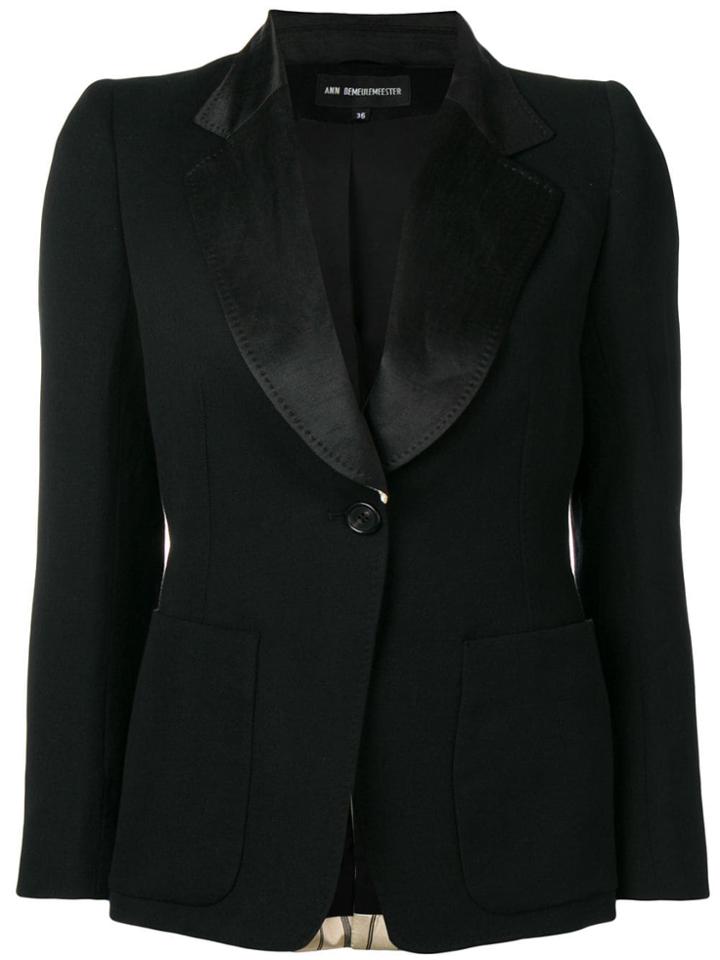 Ann Demeulemeester Striped Blazer Back Jacket - Black