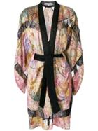 Mumofsix Lace-trimmed Printed Kimono Dress - Multicolour