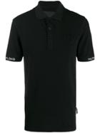 Philipp Plein Embroidered Logo Polo Shirt - Black
