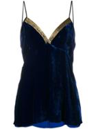 Forte Forte Gold-tone Embroidered Top - Blue