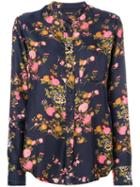 Isabel Marant - Floral Collarless Blouse - Women - Silk - 42, Black, Silk
