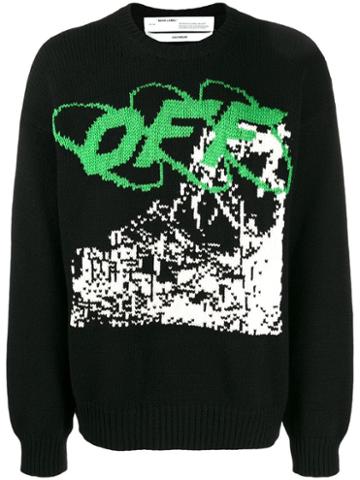 Off-white Ruined Factory Intarsia Jumper - Black